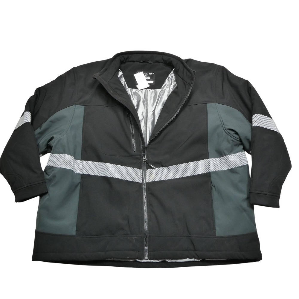 RefrigiWear Jacket Mens 4XL Black Softshell‎ Insulated Reflective Workwear 8490R